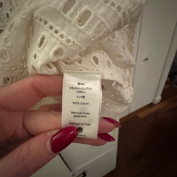 Warm White Eyelet Blouse - Picture 3 of 3